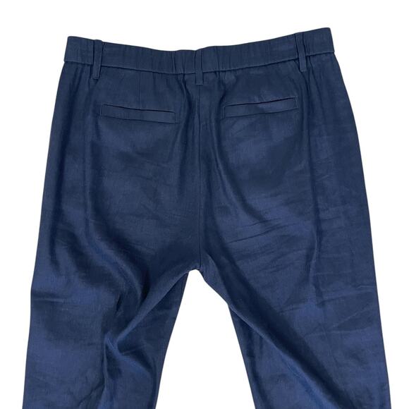 J.Jill Linen Stretch Straight Leg Flat Front Pull On Pants Blue Size MP Classic - Picture 4 of 11